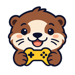 A smiling otter holding a game controller